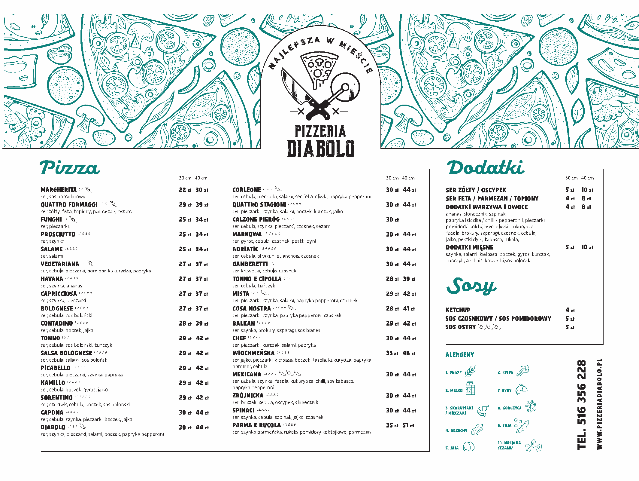 Menu Pizzeria Diabolo w Karpaczu